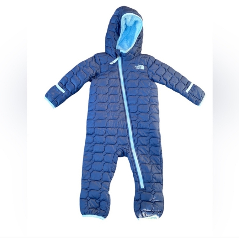 The North Face snow suit navy 12-18 months